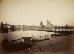 and Anonymous, PANORAMA OF THE OLD TOWN WITH CATHEDRAL, COLOGNE, Albumen print