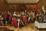 Hieronymous Francken II, THE FEAST, Oil on panel