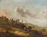 Klaes (Nicolaes) Molenaer, COASTAL LANDSCAPE WITH FISHERMEN