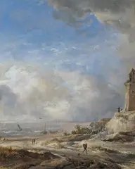 Philips Wouwerman, COASTAL LANDSCAPE, Oil on panel