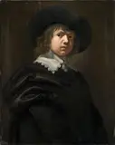 Gerbrand van den Eeckhout, PORTRAIT OF A YOUNG MAN WITH HAT, Oil on canvas (relined)