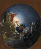 Italian School 17th century, PROMETHEUS ENLIGHTING HIS TORCH IN HELIOS´ CHAROT