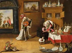 VANITAS by Flemish School 17th century, Oil on canvas (relined), sold May 2011