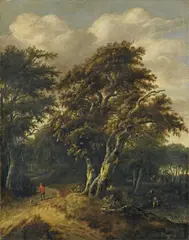 Salomon Rombouts, WOODED LANDSCAPE, Oil on panel (parquetted)