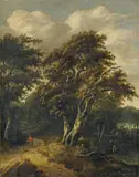 Salomon Rombouts, WOODED LANDSCAPE, Oil on panel (parquetted)