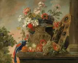 French School 18th century, FLOWER STILL LIFE WITH PAPAGAI