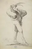 Pieter Jansz Quast, CARICATURE OF A DANCING MAN, Pencil on vellum