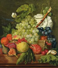 Jacob Jacobsohn, FRUIT STILL LIFE WITH INSECTS, Oil on canvas