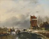 Charles Leickert, DUTCH WINTER LANDSCAPE, Oil on panel