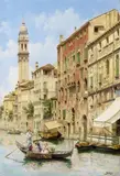 Manuel Muñoz y Otero, CANALE DEI GRECI WITH VIEW ON THE CHURCH OF SAN GIORGIO DEI GRECI IN VENICE, Oil on canvas (relined)