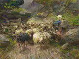 Heinrich von Zügel, SHEPHERDESS WITH GOATS