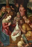 German School late 16th century, ADORATION OF THE SHEPHERDS, Oil on panel