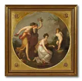 copy after Angelika Kauffmann, NYMPHS DISARMING ARMOR, Oil on canvas (relined)
