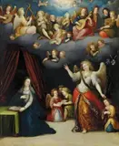 ANNUNCIATION by South German School, early 17th century, Oil on copper, sold Mar 2011