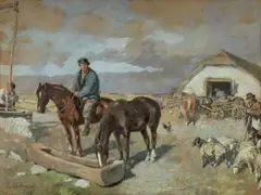 Gregor von Bochmann, FARMSTEAD IN THE BALTICS, Gouache on paper