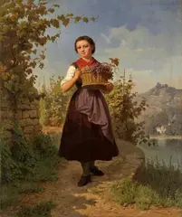 Christian Eduard Boettcher, YOUNG WINEMAKER, Oil on canvas