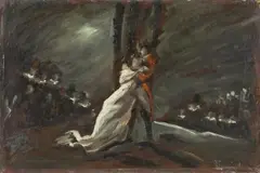 SCENE FROM VERDIS OPERA "UN BALLO DI MASCHERA" by Joseph Fenneker, Oil on panel, sold Mar 2011