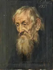 Eduard von Gebhardt, PORTRAIT OF AN OLD MAN, Oil on panel (parquetted)
