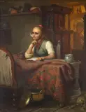 Johann Georg Meyer, YOUNG WOMAN WRITING A LETTER