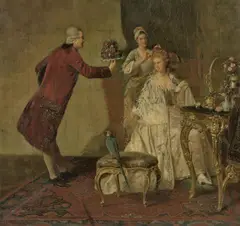 Josef Munsch, A PRESENT IN THE DRESSING ROOM (STUDY), Oil on canvas
