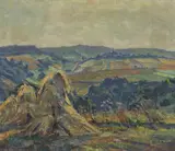 Erich von Perfall, LANDSCAPE WITH CORN MIT KORNGARBEN, Oil on canvas