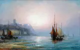 William Thornley, COASTAL LANDSCAPE IN THE EVENING, Oil on canvas (relined)