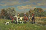 Wilhelm Velten, THE HUNT, Oil on panel