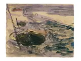 Emil Nolde, Fischerboot im Fährgraben (Fishing Boat in a Ferry Channel)