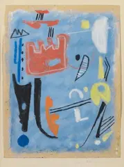 Max Ackermann, Variationen (Variations), Pastel crayon drawing on brownish fibrous paper