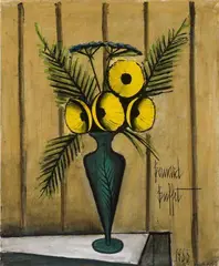 Bernard Buffet, Bouquet de Fleurs Jaunes, Oil on canvas