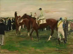 Sattelplatz (Paddock) by Otto Dill, Oil on canvas, sold Dec 2010