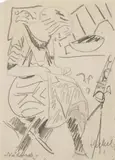 Erich Heckel, Nähende - Siddi im Atelier (Sewing Woman - Siddi in the Studio)