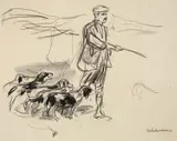 Max Liebermann, Jäger in den Dünen - Hundetrainer (Hunter in the Dunes - Dog Trainer)