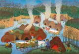 Ivan Rabuzin, Im Walde - Fornaciai del Villagio di Presecki (In the Forest - Fornaciai del Villagio di Presecki), Oil tempera on jute