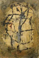 Emil Schumacher, Dunkle Wege (Dark ways), Mixed media on canvas