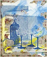 Sigmar Polke, Untitled, Acrylic and interference colour on painted fabric
