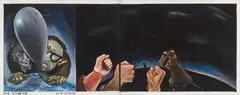 Wir könnten... wir werden... (We could... we will...) by Jörg Immendorff, Oil on two-part canvas each, sold Dec 2010