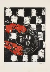 Zwei Hände (Two hands) by Georg Baselitz, Original colour woodcut on sturdy paper, sold Dec 2010