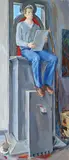 Holger Bunk, Das blaue Zimmer (The blue room), Acrylic on canvas