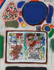 Guillaume Cornelis van Beverloo, Printemps précoce, Mixed media on paper