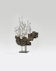 Harold Cousins, Untitled, Sculpture made of metal wire and metal elements, soldered, height approx. 67 cm, on black coloured