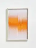 Toni Costa, D.V. L 3, Seriale 32-50, Twisted white plastic stripes in front of coloured background in object case