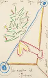 Sigmar Polke, Untitled (Christmas is more frequent), Felt tip pen and colour pencil on chamois coloured paper