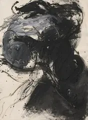 Untitled by Giuseppe Spagnulo, Mixed media on chamois coloured wove cardboard, sold Dec 2010