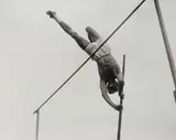 and Anonymous, UNTITLED (POLE VAULTER, OLYMPIC GAMES), Vintage gelatin silver print