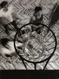 Janos Szasz, UNDER THE BASKETBOARD, Vintage ferrotyped gelatin silver print