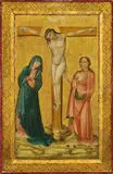Styrian School, circa 1420, CRUCIFIXION, Oil on panel (parquetted)