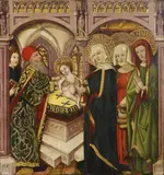 Hans Strigel the Elder, PRESENTATION AT THE TEMPLE, Oil on panel (parquetted)