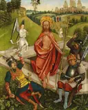 Westphalian School, circa 1480 & 1490, RESURRECTION OF CHRIST, Oil on panel