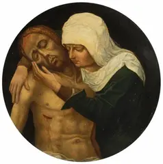 Flemish School, around 1500, PIETÀ, Oil on panel